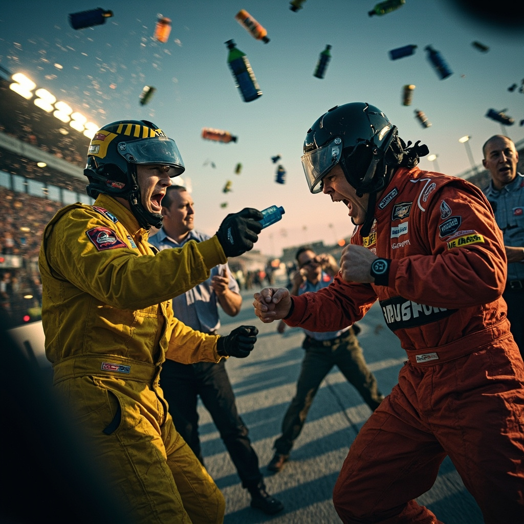 NASCAR wives make explosive claims after husbands brawl at Bristol & driver launches water bottle into scrum