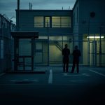 Documentary photo of a state execution facility at dusk